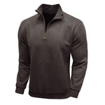 Men's Long-sleeved Zipped Stand Collar Sweater