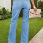 Large SizeWomen'S High-waisted Ripped Flared Jeans, Fashion Trend Casual Pants Wide-leg Pants