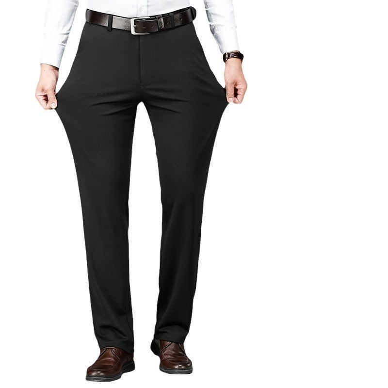 Business Suit Pants Men Ice Silk Casual Pants