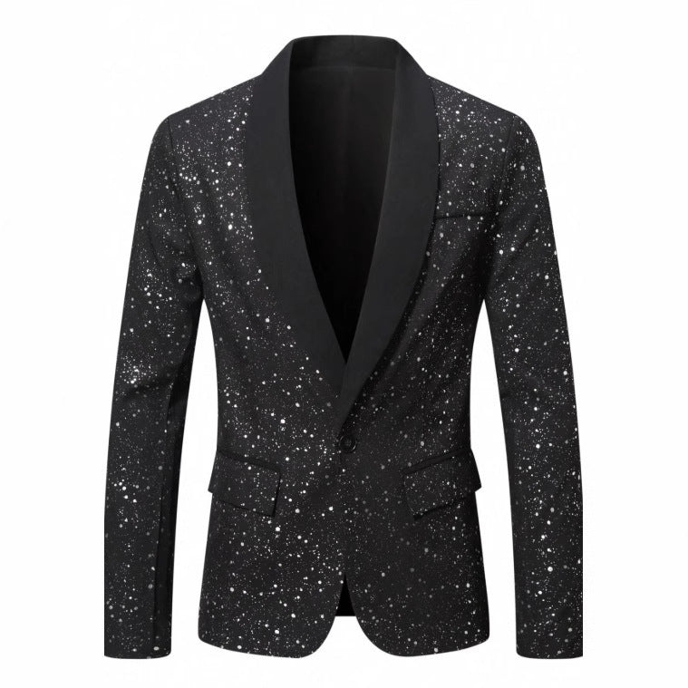 Men's Casual Shiny Banquet Wedding Party Blazer