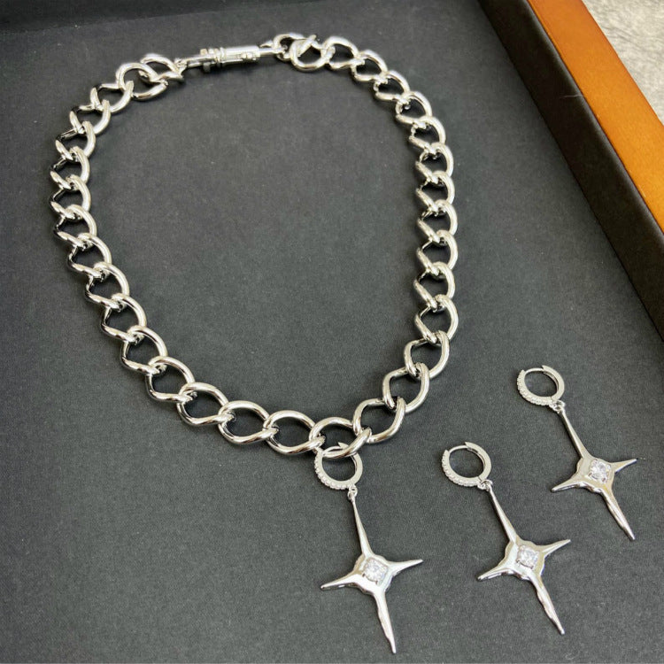 KVK Cross Necklace Female Net Red With The Same Clavicle Chain Creative Design Sense Simple Ins New Trend Retro