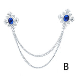 Fringed Rhinestone Cross Collar Chain Accessories Brooch Personalized Collar Pin