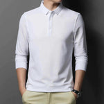 Casual And Comfortable Fashion Classic Solid Color Long Sleeve Lapel Polo Shirt
