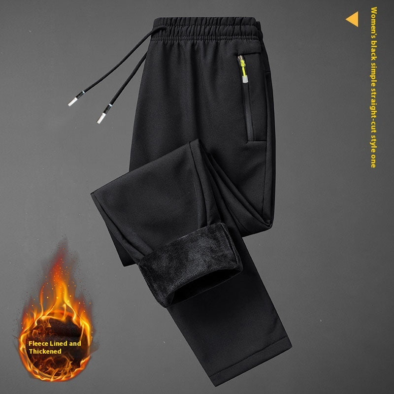 Fleece-lined Waterproof And Windproof Thick Cold-proof Soft Shell Climbing Pants
