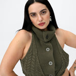 Turtleneck Fashion Sexy Short Sleeveless Vest