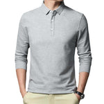 Casual And Comfortable Fashion Classic Solid Color Long Sleeve Lapel Polo Shirt
