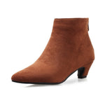 Large Size Mid Heel Pointed Ankle Boots Women