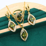 Anti-allergy AAA Zircon Necklace Earring Ring Jewelry Suit