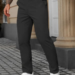 Men's Solid Color Business Trousers Casual Versatile Trousers