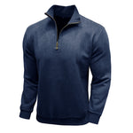 Men's Long-sleeved Zipped Stand Collar Sweater