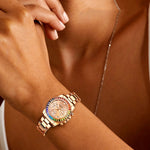 Fashion Steel Band Business Ladies Trend Colored Diamond Watch