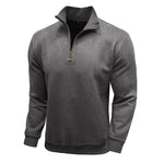 Men's Long-sleeved Zipped Stand Collar Sweater