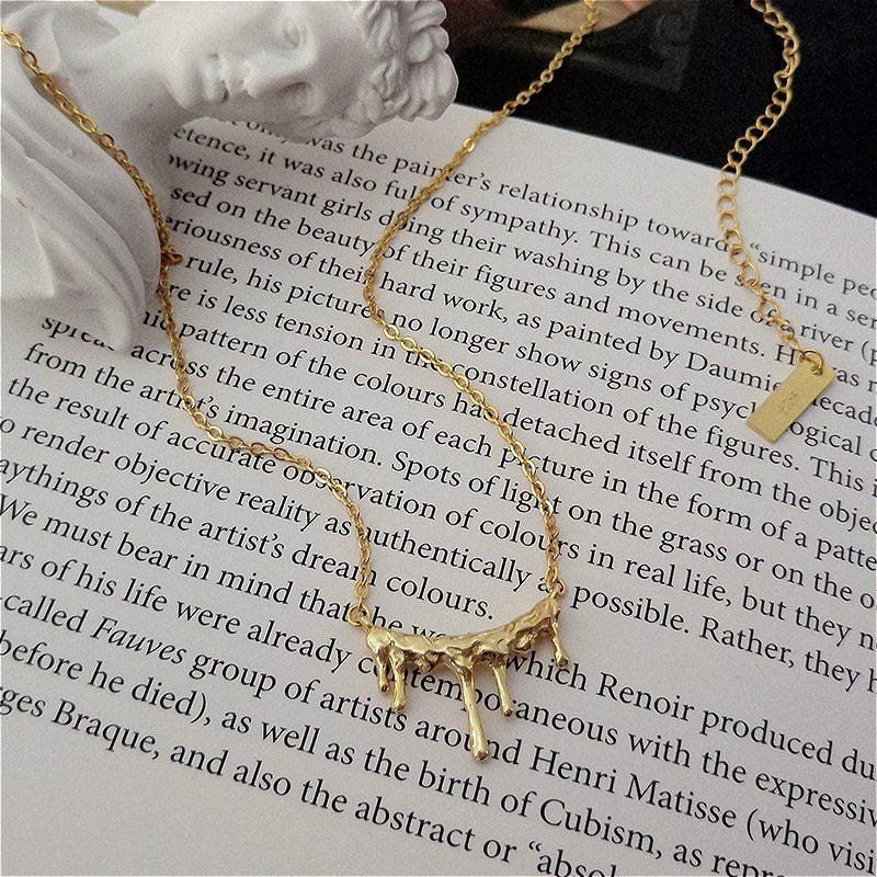 Dripping wax design necklace