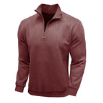 Men's Long-sleeved Zipped Stand Collar Sweater