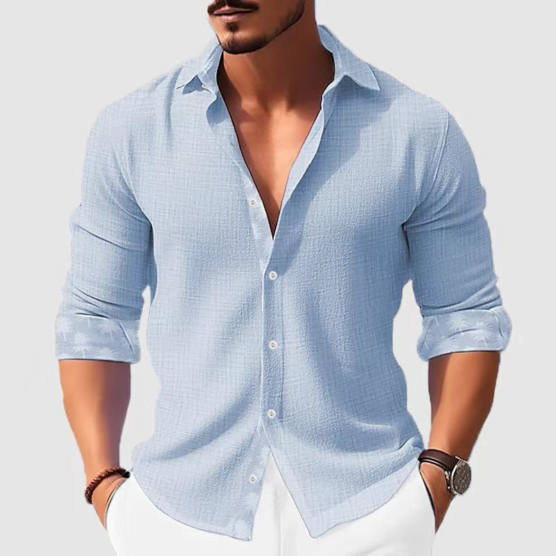 Printed Men's Clothing Fashion Long Sleeve Shirt
