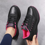 Leather Women's Shoes Casual Sneaker Round Toe Flat Heel Women's Running Shoes