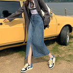 Female Skirt High Waist Retro Blue Denim Skirt