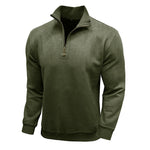 Men's Long-sleeved Zipped Stand Collar Sweater