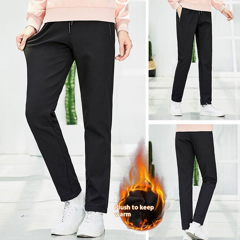 Fleece-lined Waterproof And Windproof Thick Cold-proof Soft Shell Climbing Pants