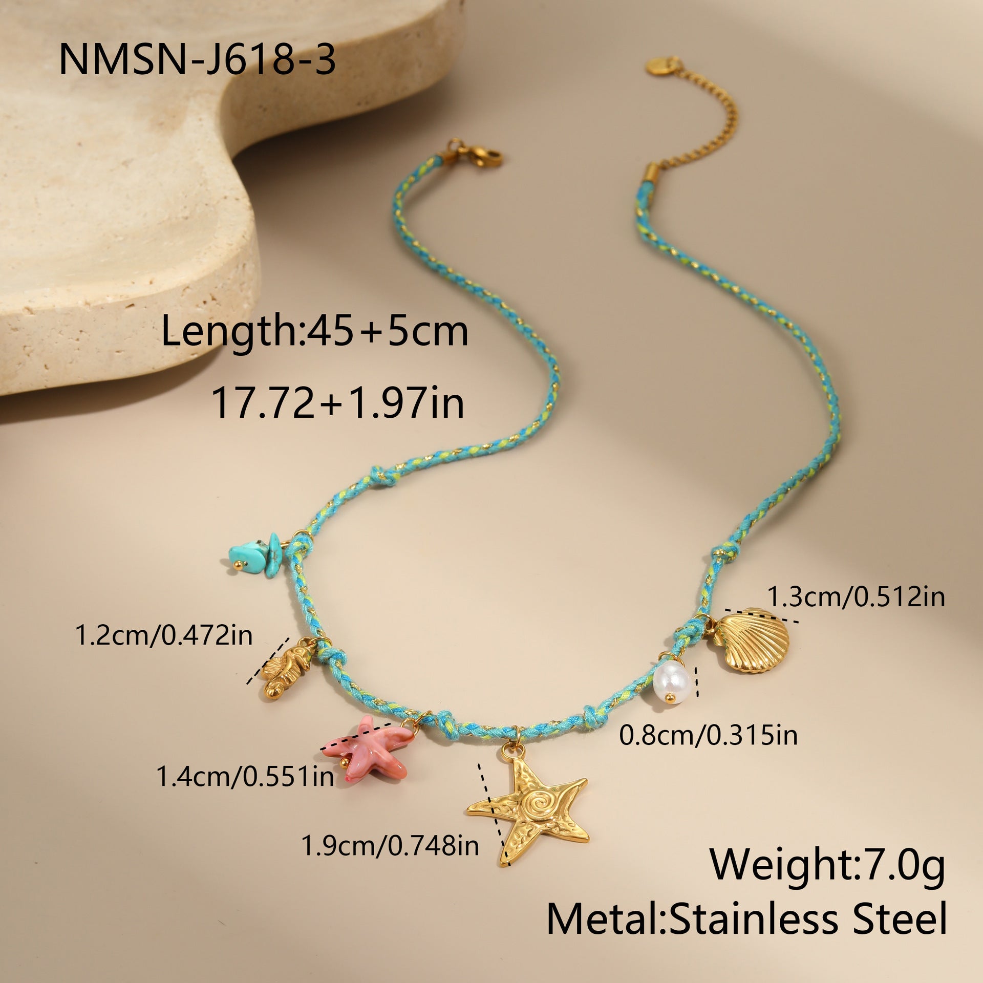 Niche Handmade Color Braided Rope Titanium Steel Necklace Design Bracelet