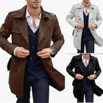 Men's Coat Mid-length Double Breasted European And American
