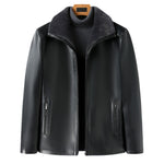Jacket Business Warm Fur Lapel Fur Integrated Fleece-lined Thickened Leather Coat