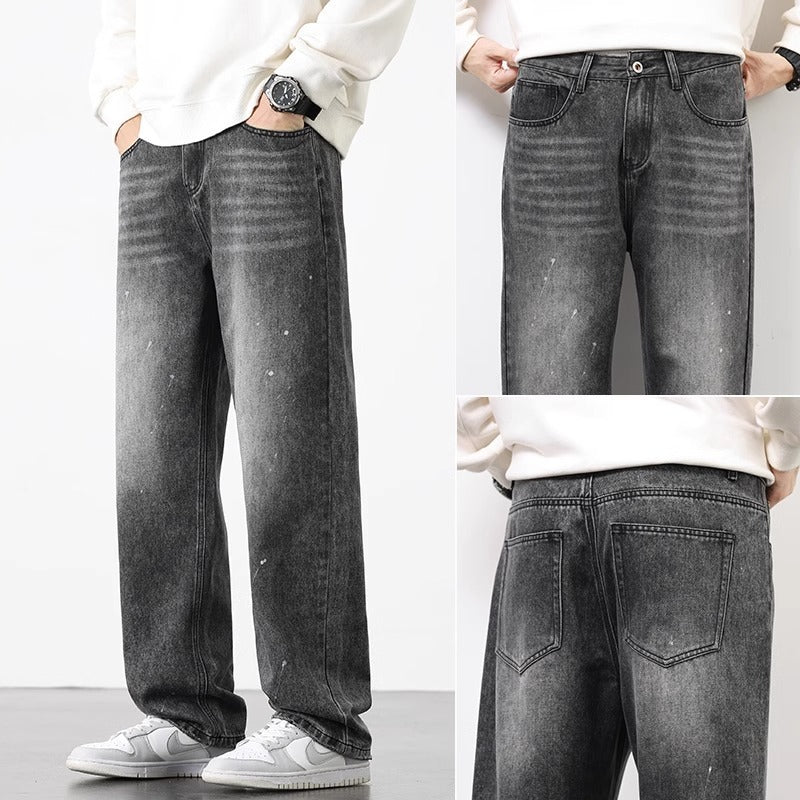 New Spring And Summer Men's Straight Loose Wide-leg Pants