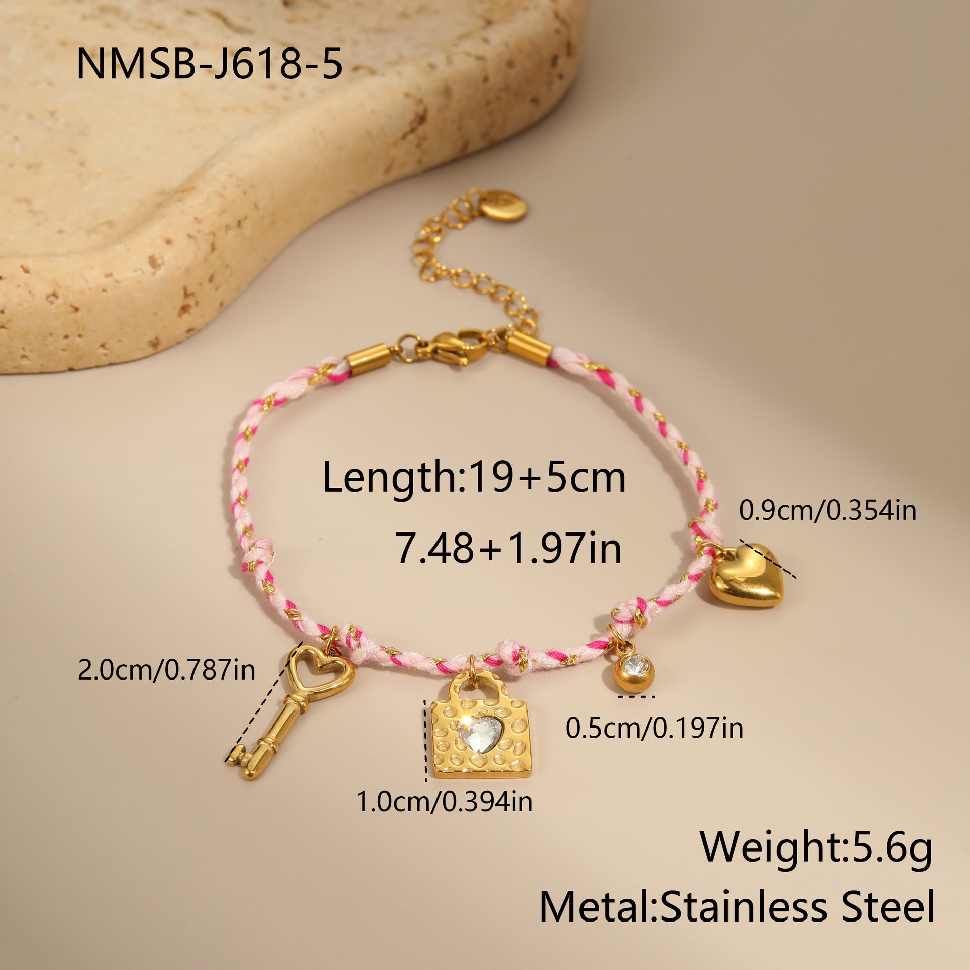 Niche Handmade Color Braided Rope Titanium Steel Necklace Design Bracelet