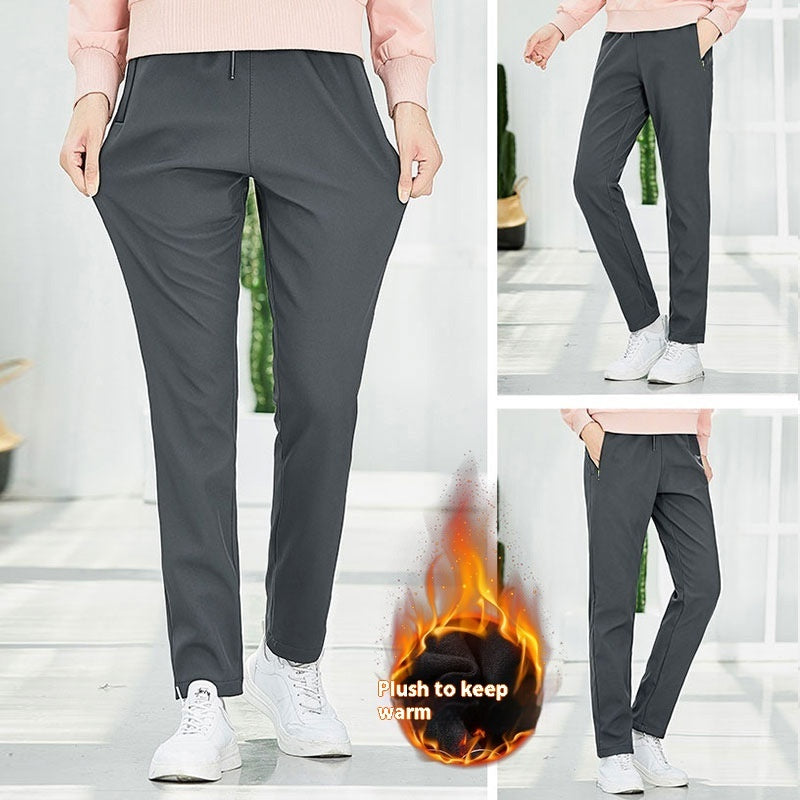 Fleece-lined Waterproof And Windproof Thick Cold-proof Soft Shell Climbing Pants