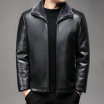 Jacket Business Warm Fur Lapel Fur Integrated Fleece-lined Thickened Leather Coat