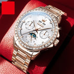 Multi-functional Men's Diamond-embedded Automatic Mechanical Watch