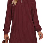 European And American Turtleneck Sheath Dress Women's Clothing