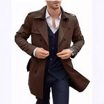 Men's Coat Mid-length Double Breasted European And American