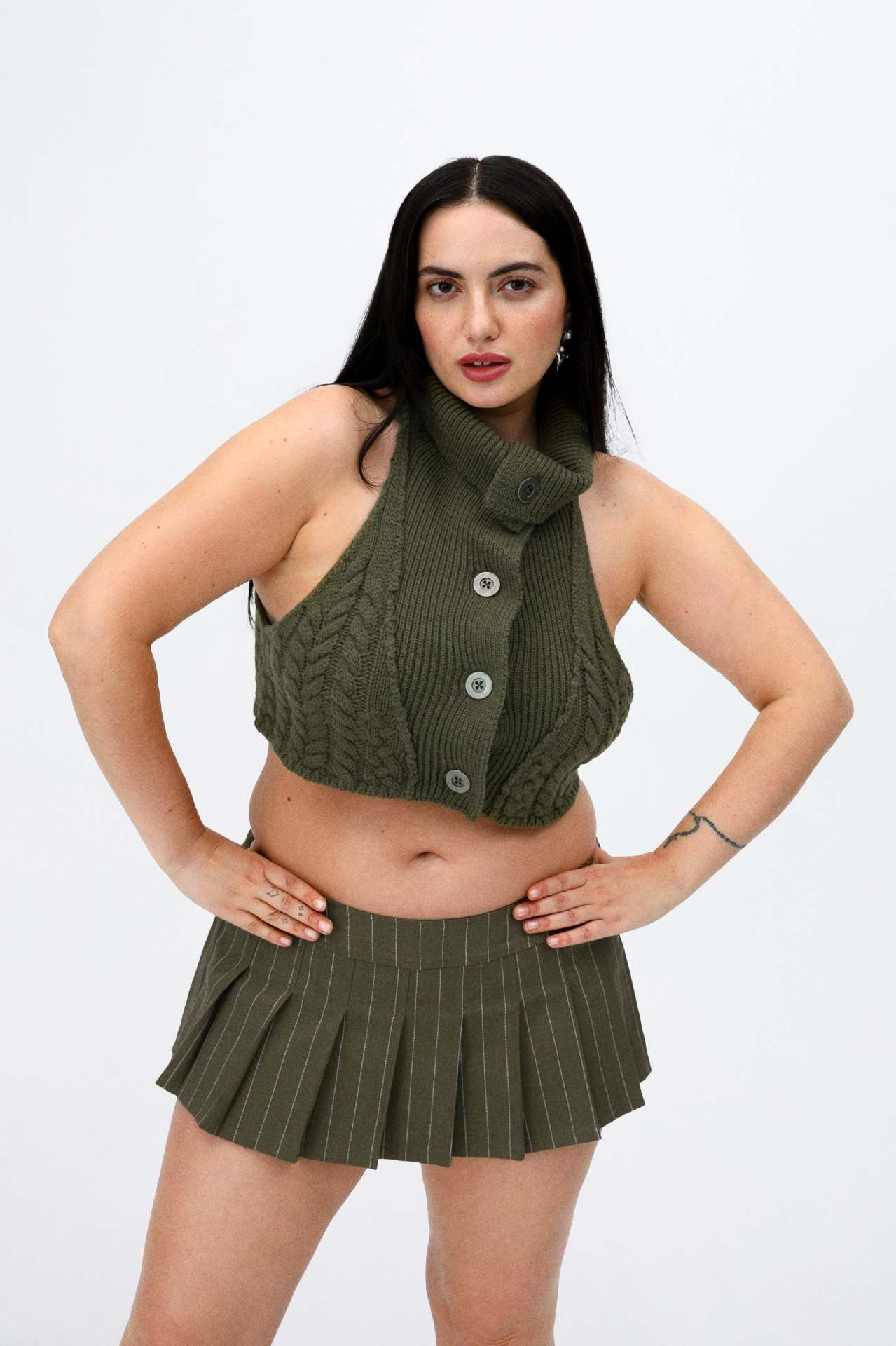 Turtleneck Fashion Sexy Short Sleeveless Vest