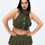 Turtleneck Fashion Sexy Short Sleeveless Vest