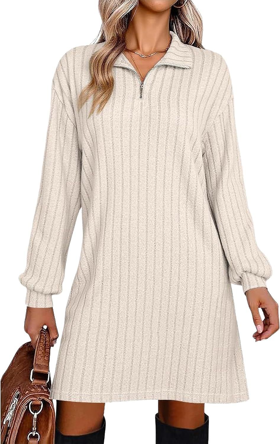 European And American Turtleneck Sheath Dress Women's Clothing