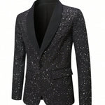 Men's Casual Shiny Banquet Wedding Party Blazer