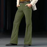 Men's Formal Wear Twill Stretch Slim Solid Color Bell-bottom Pants