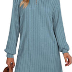 European And American Turtleneck Sheath Dress Women's Clothing